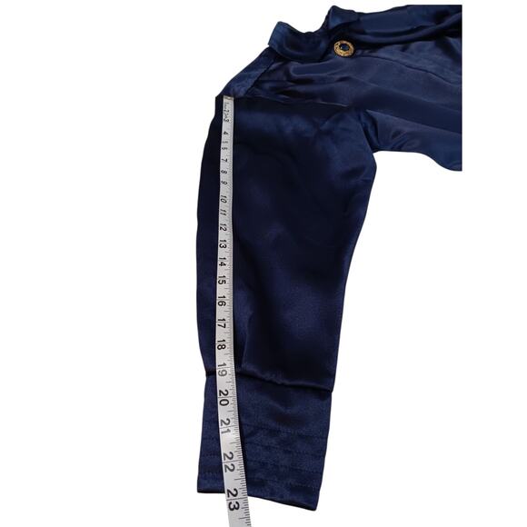 VINTAGE LIZ CLAIBORNE Satin Dress 8 Midnight Blue Tags/NOS‎ Dressy Power Event - Picture 7 of 12